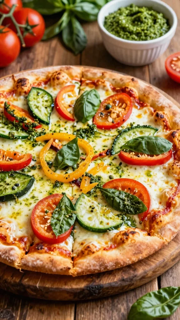 Boboli Pizza Recipes Done Right: 15 Easy Ideas for Busy Nights - 7. Pesto Veggie Feast 1