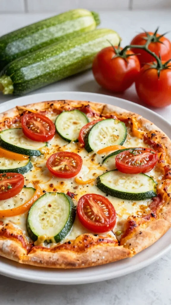 California Pizza Kitchen Recipes in the Home Kitchen: 13 Easy Ideas - 12. Zucchini and Tomato Pizza 1