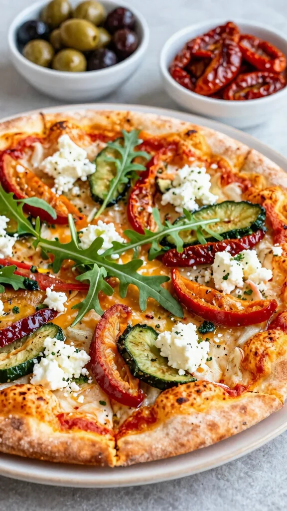 California Pizza Kitchen Recipes in the Home Kitchen: 13 Easy Ideas - 7. Mediterranean Veggie Pizza 1