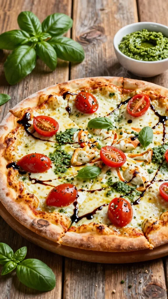 California Pizza Kitchen Recipes in the Home Kitchen: 13 Easy Ideas - 8. Pesto Chicken Pizza 1