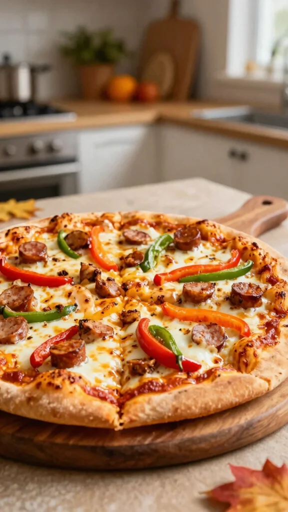 Fall Pizza Recipes, Big Cozy Flavor: 19 Ideas for Chilly Nights - 14. Spicy Sausage and Peppers Pizza 1