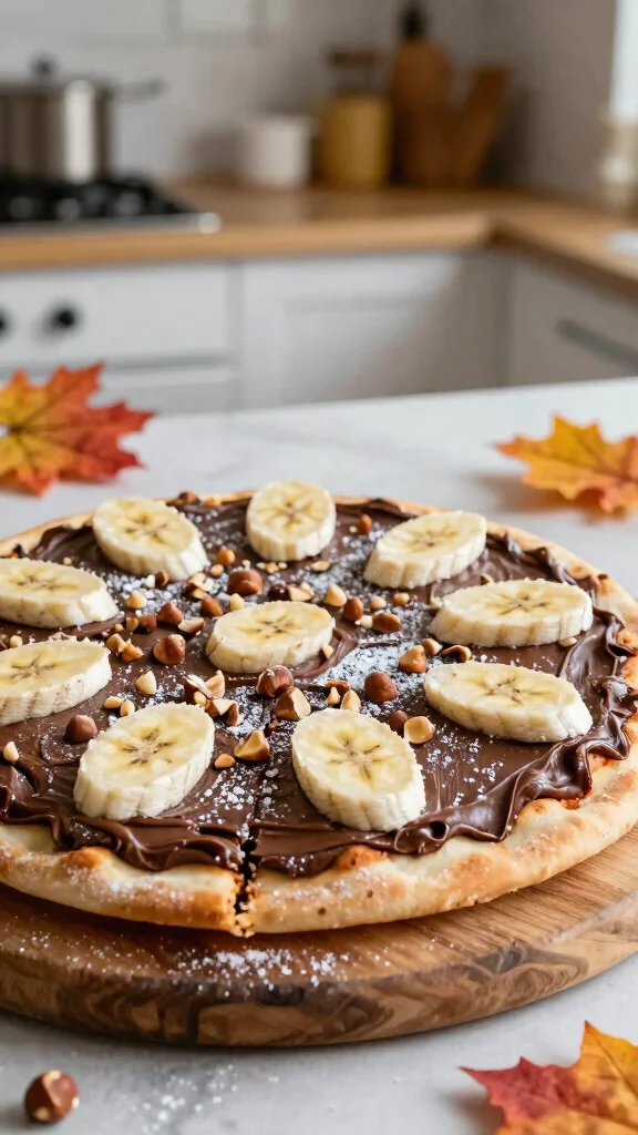 Fall Pizza Recipes, Big Cozy Flavor: 19 Ideas for Chilly Nights - 15. Chocolate Hazelnut Dessert Pizza 1