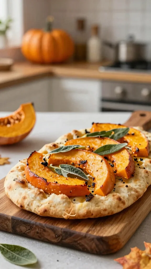 Fall Pizza Recipes, Big Cozy Flavor: 19 Ideas for Chilly Nights - 19. Pumpkin and Sage Flatbread 1