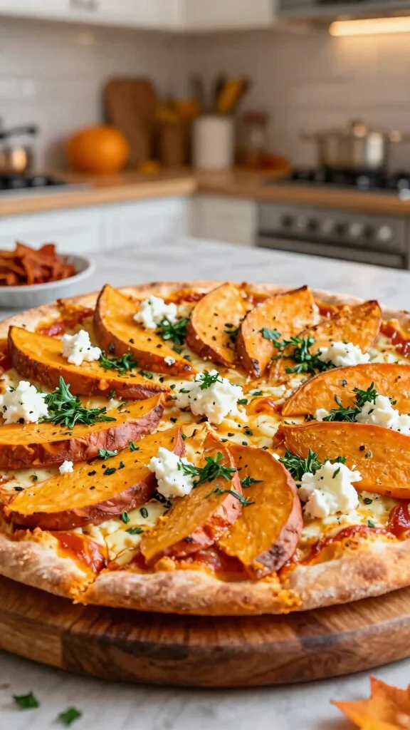 Fall Pizza Recipes, Big Cozy Flavor: 19 Ideas for Chilly Nights - 2. Sweet Potato and Goat Cheese Pizza 1