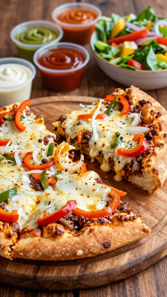 Hamburger Pizza Recipes: 15 Easy Ideas for a Fun Family Dinner - 10. Philly Cheesesteak Hamburger Pizza 1
