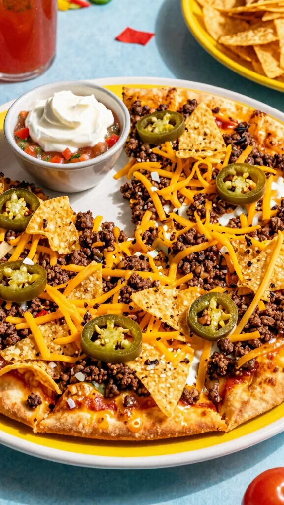 Hamburger Pizza Recipes: 15 Easy Ideas for a Fun Family Dinner - 11. Loaded Nacho Hamburger Pizza 1