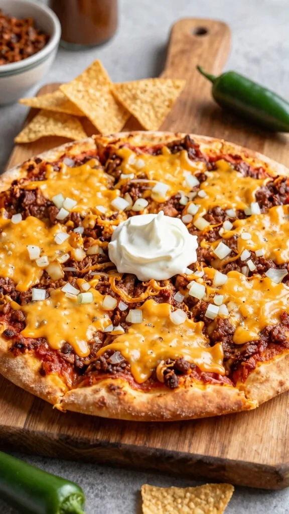 Hamburger Pizza Recipes: 15 Easy Ideas for a Fun Family Dinner - 13. Chili Cheese Hamburger Pizza 1