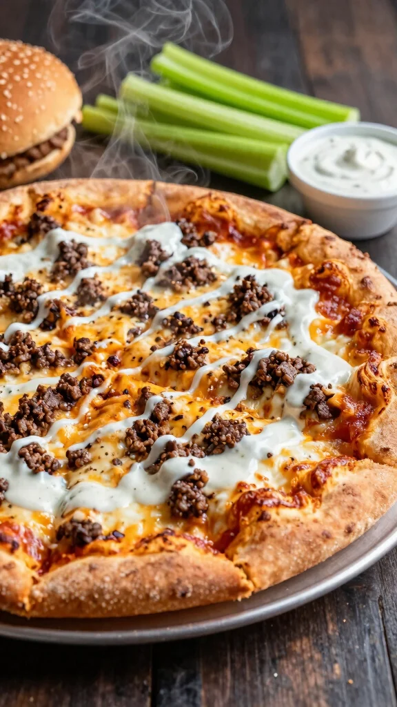 Hamburger Pizza Recipes: 15 Easy Ideas for a Fun Family Dinner - 8. Buffalo Hamburger Pizza 1