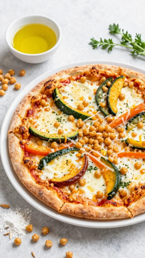 Low Calorie Pizza Recipes Done Right: 17 Ideas That Still Taste Amazing - 11. Chickpea Pizza Crust 1