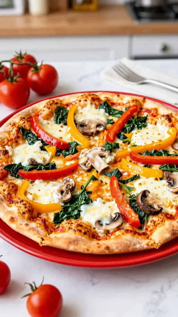 Low Calorie Pizza Recipes Done Right: 17 Ideas That Still Taste Amazing - 12. Veggie Lovers Pizza 1