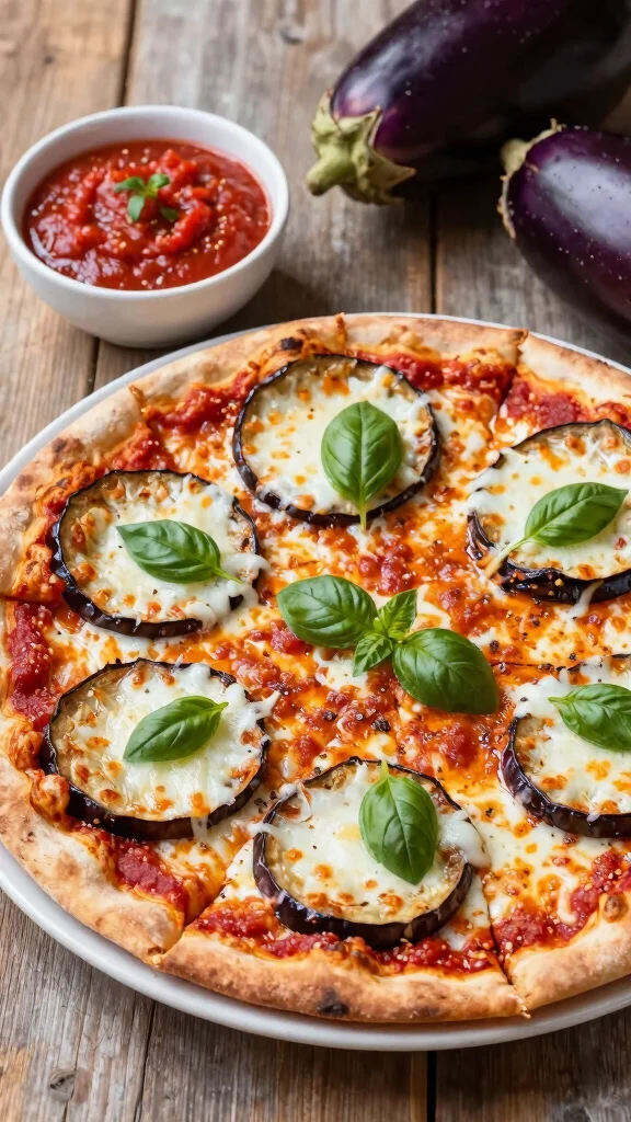 Low Calorie Pizza Recipes Done Right: 17 Ideas That Still Taste Amazing - 13. Eggplant Pizza Rounds 1
