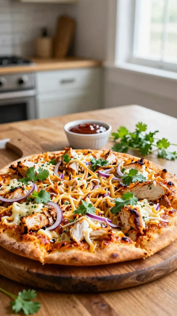 Low Calorie Pizza Recipes Done Right: 17 Ideas That Still Taste Amazing - 4. BBQ Chicken Cauliflower Pizza 1