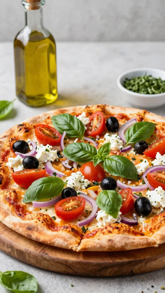Low Calorie Pizza Recipes Done Right: 17 Ideas That Still Taste Amazing - 5. Mediterranean Veggie Pizza 1