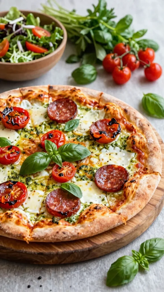 Sausage Pizza Recipes Everyone Will Want to Make Again - 10. Pesto Sausage Pizza with Roasted Tomatoes 1