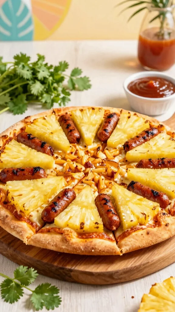 Sausage Pizza Recipes Everyone Will Want to Make Again - 5. BBQ Sausage Pizza with Pineapple 1