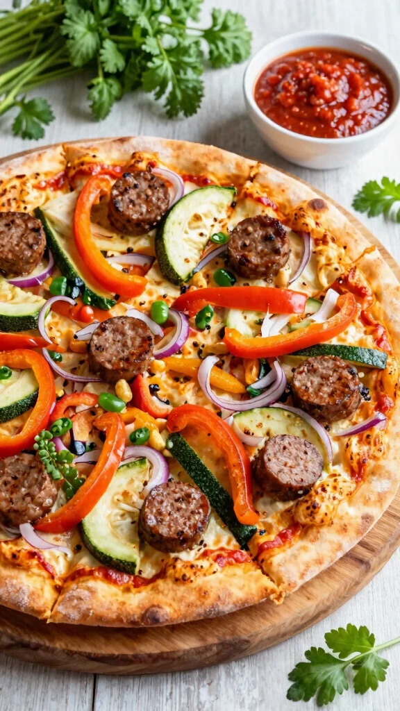 Sausage Pizza Recipes Everyone Will Want to Make Again - 9. Veggie-Loaded Sausage Pizza 1