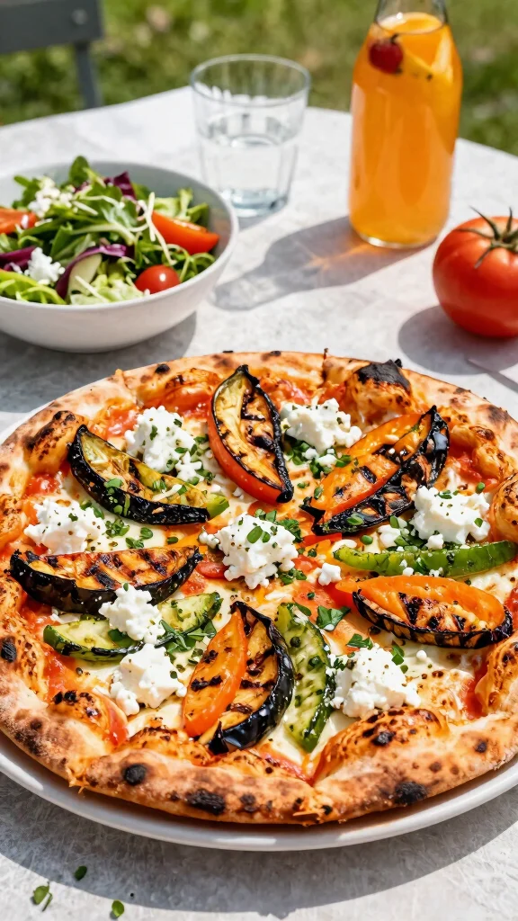 Summer Pizza Recipes, Big Fresh Flavor: 20 Ideas for Sunny Days - 16. Grilled Vegetable and Goat Cheese Pizza 1