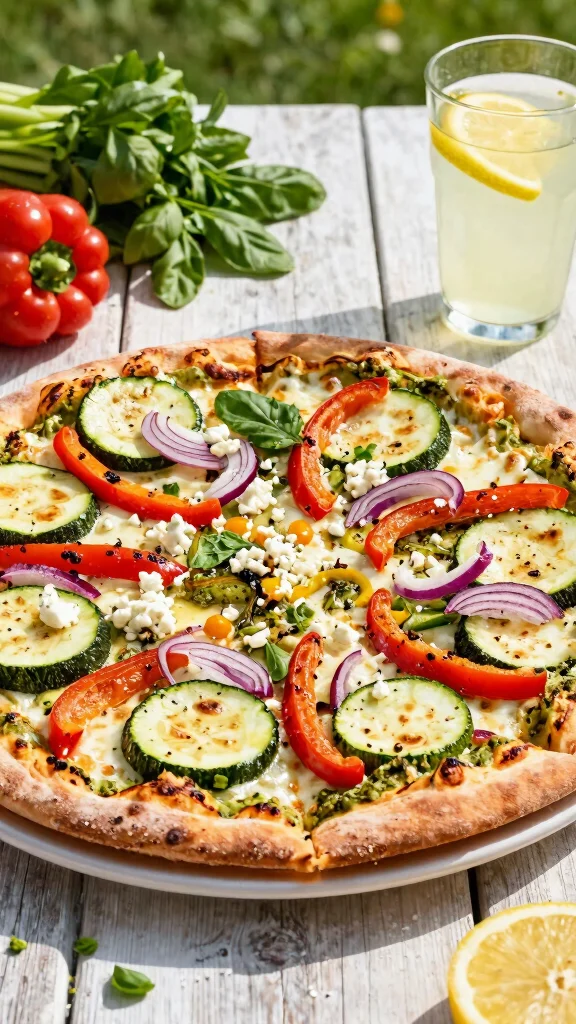 Summer Pizza Recipes, Big Fresh Flavor: 20 Ideas for Sunny Days - 2. Pesto Veggie Grilled Pizza 1