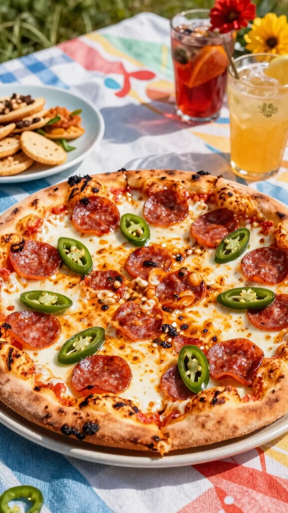 Summer Pizza Recipes, Big Fresh Flavor: 20 Ideas for Sunny Days - 5. Spicy Pepperoni and Jalapeño Grilled Pizza 1