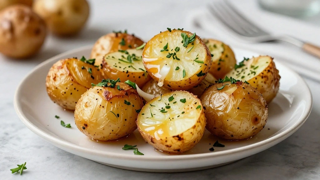 Crispy Roasted Baby Potatoes with Herbs and Garlic - Us Home Cook
