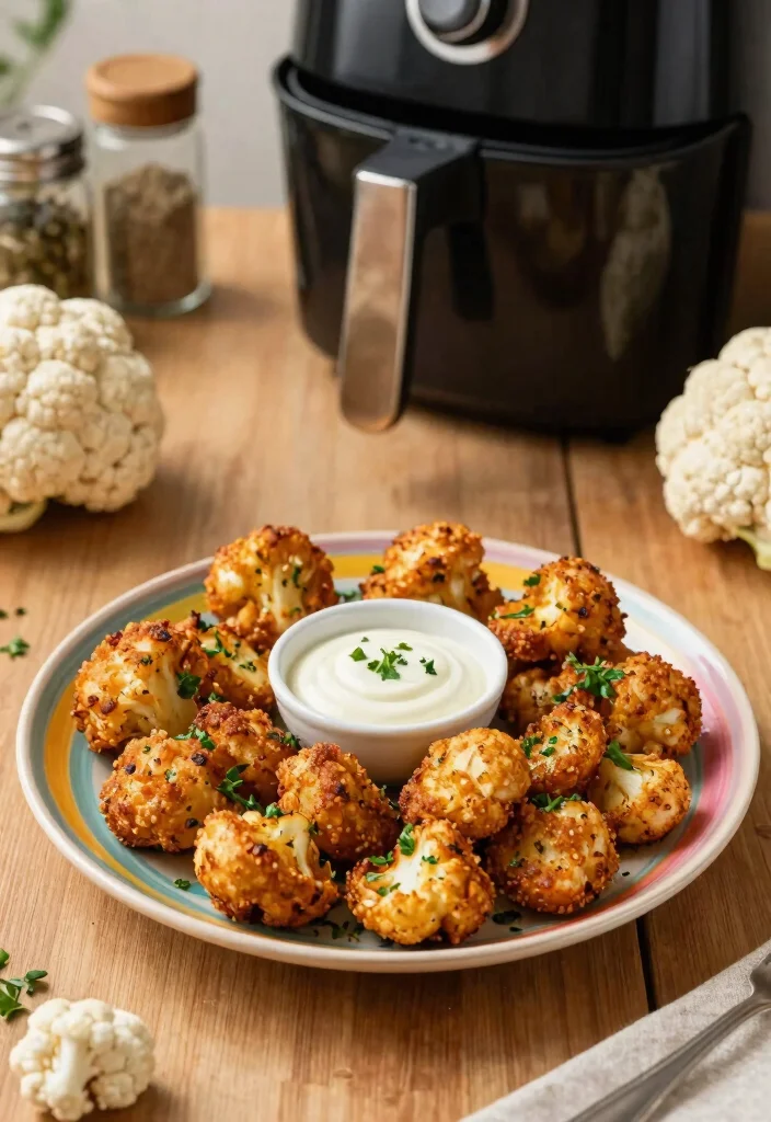 10 Best Healthy Air Fryer Recipes Crispy Low Oil and Full of Flavor - 4. Savory Air Fryer Cauliflower Bites 1