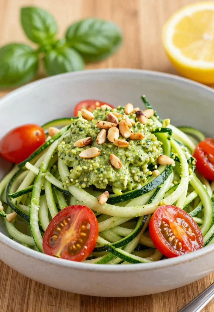 10 Best Healthy Recipes for Diabetics: Low Sugar, Balanced, and Delicious - 3. Zucchini Noodles with Avocado Pesto 1