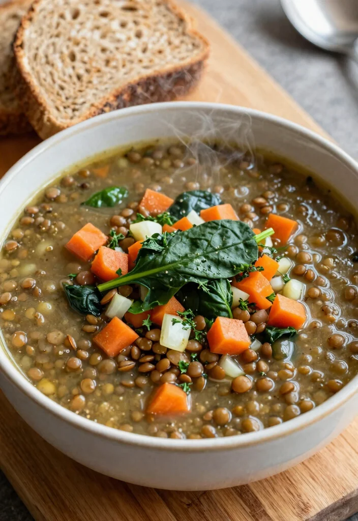 10 Best Healthy Recipes for Diabetics: Low Sugar, Balanced, and Delicious - 4. Lentil Soup with Spinach 1