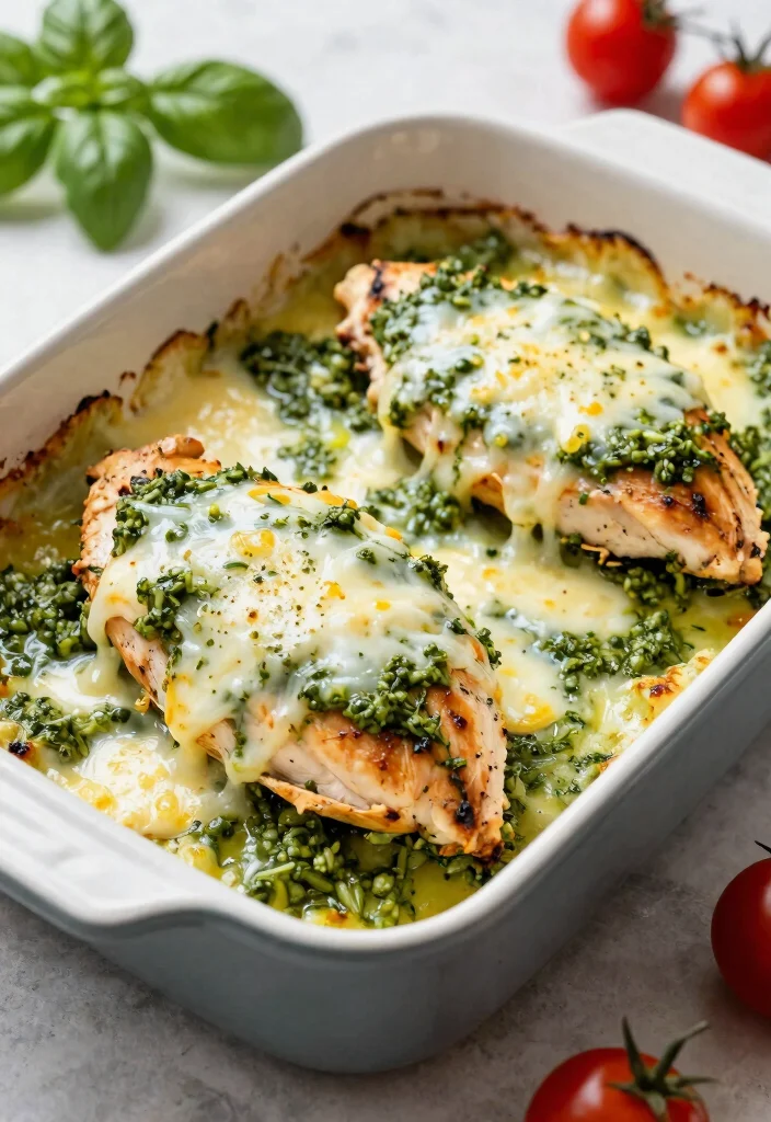 10 Easy Healthy Chicken Recipes: Quick, Flavorful, and Family-Friendly - 6. Baked Pesto Chicken 1