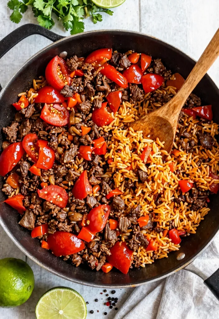 10 Easy Healthy Ground Beef Recipes Budget Friendly and Delicious - 1. One-Pan Mexican Beef and Rice 1
