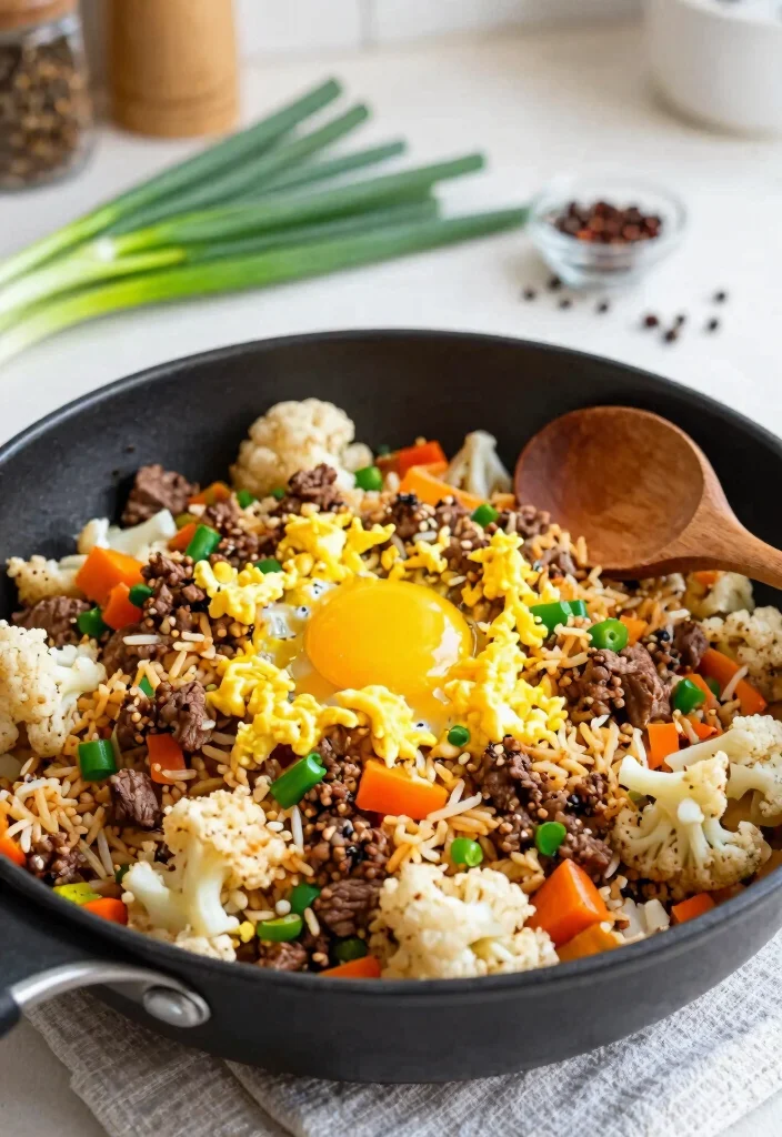 10 Easy Healthy Ground Beef Recipes Budget Friendly and Delicious - 10. Ground Beef and Cauliflower Fried Rice 1