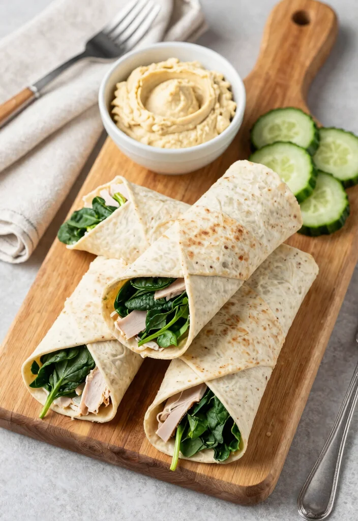 10 Easy Healthy Lunches for Work: Quick, Satisfying, and Portable - 2. Turkey and Spinach Wraps 1