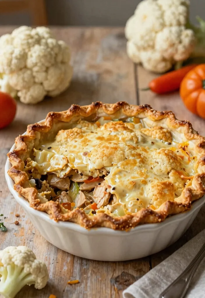 11 Creamy Gluten Free Chicken Pot Pie Recipes Comfort Food at Its Best - 9. Healthy Chicken Pot Pie with Cauliflower Crust 1