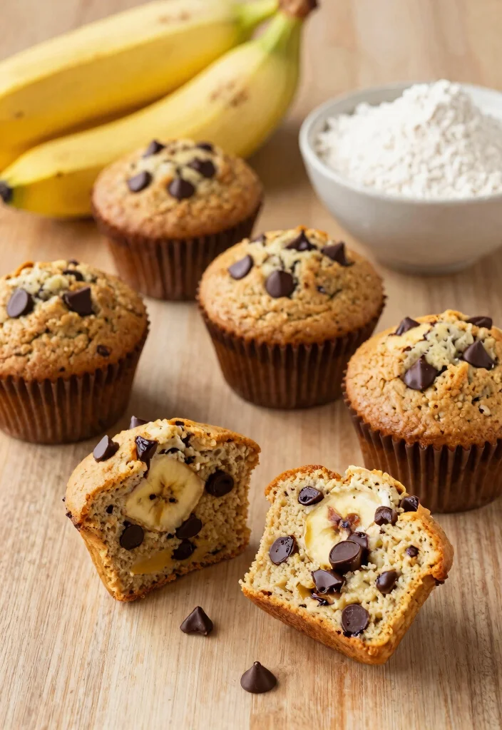 12 Best Gluten Free Chocolate Chip Muffins Soft Rich and Bakery Style - 2. Banana Chocolate Chip Gluten Free Muffins 1