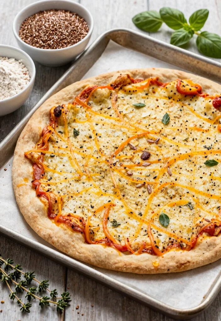 12 Best Gluten Free Pizza Crust Recipes Thin Crispy and Delicious - 6. Flaxseed Meal Pizza Crust 1