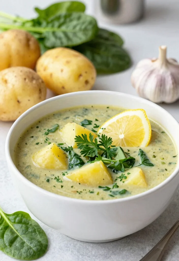 12 Creamy Gluten Free Potato Soup Recipes Hearty and Comforting - 11. Potato and Spinach Soup 1