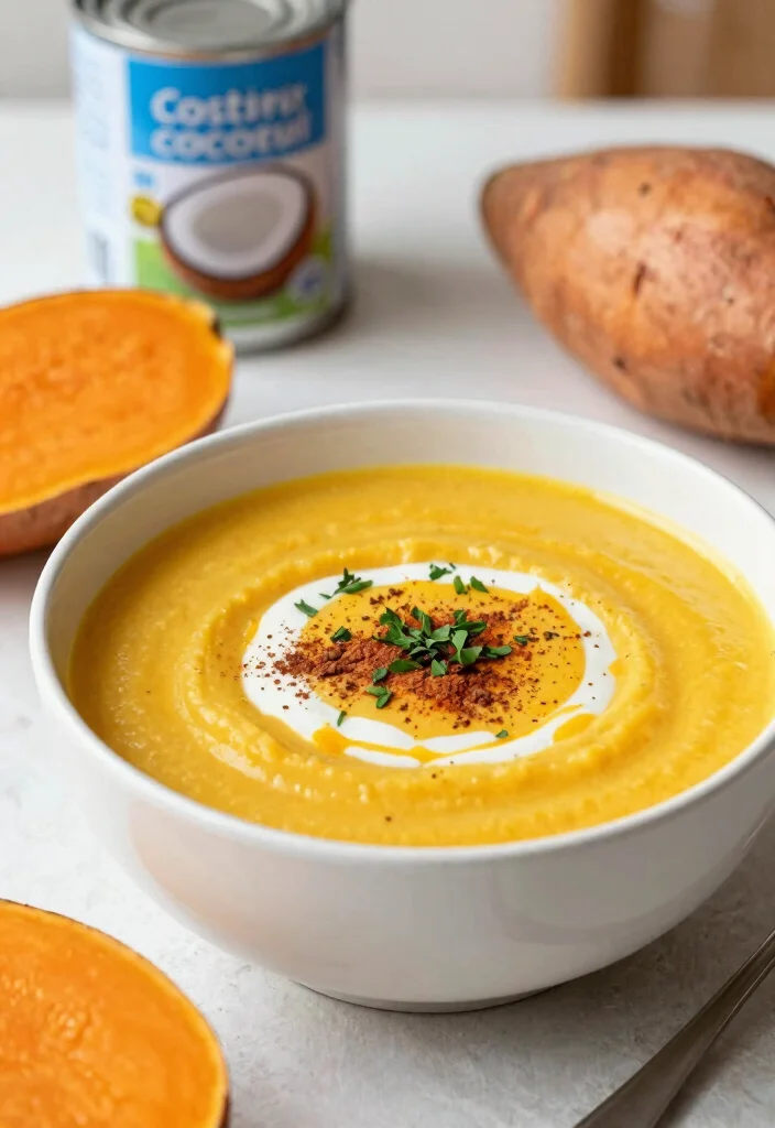 12 Creamy Gluten Free Potato Soup Recipes Hearty and Comforting - 9. Creamy Sweet Potato and Coconut Soup 1