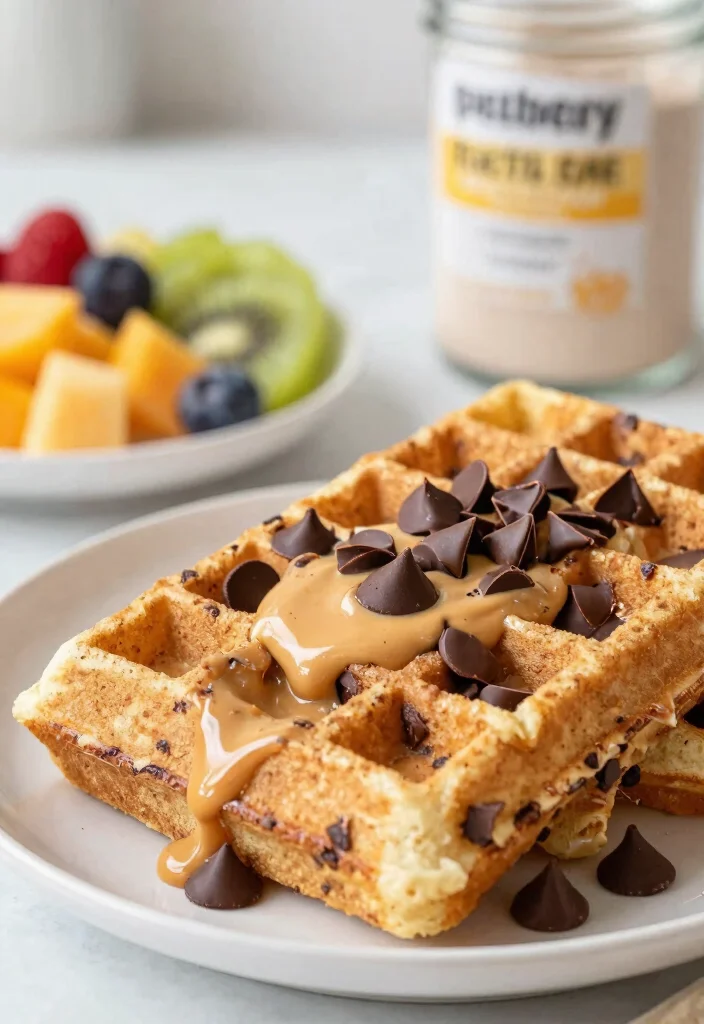 12 Crispy Gluten Free Waffle Ideas Light Fluffy and Weekend Ready - 3. Chocolate Chip Protein Waffles 1