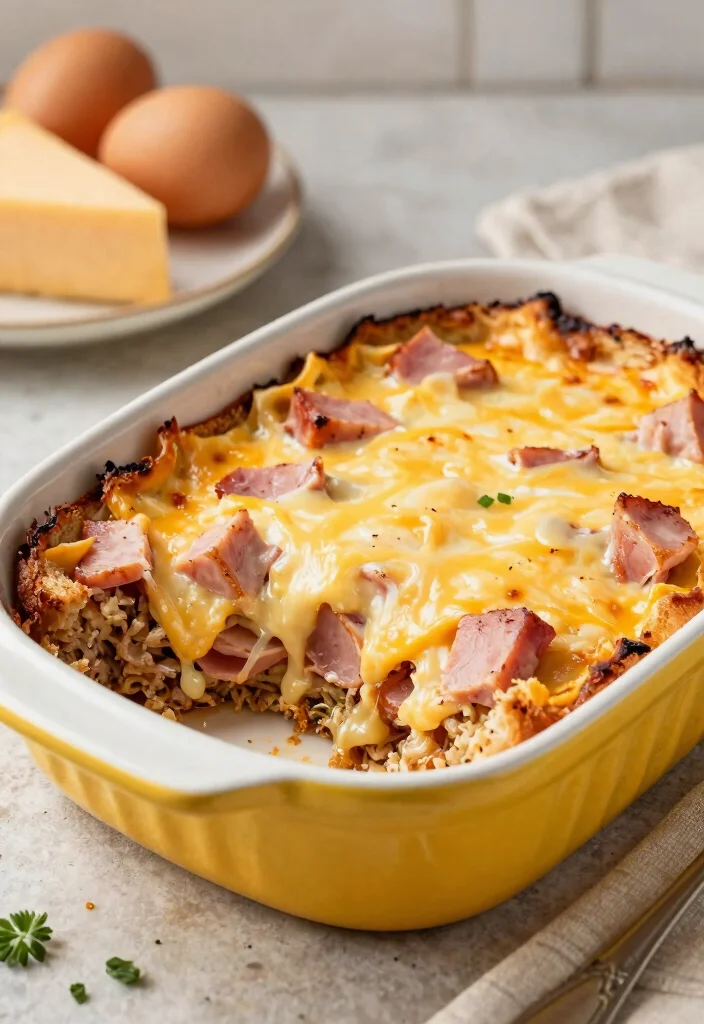 12 Easy Gluten Free Breakfast Casserole Recipes Perfect for Meal Prep - 7. Ham and Cheese Breakfast Casserole 1