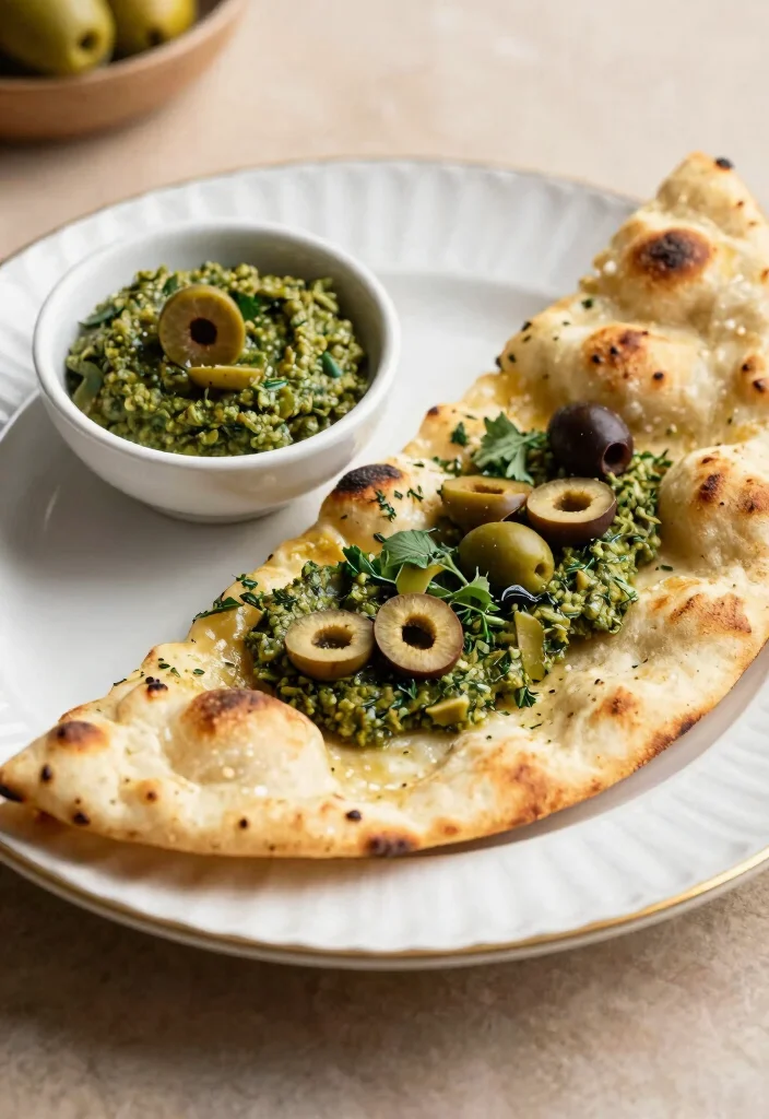12 Easy Gluten Free Naan Bread Recipes Soft Chewy and Flavorful - 10. Herbed Olive Tapenade Naan 1