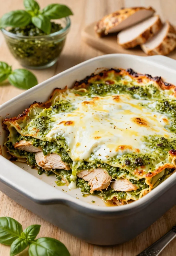 12 Rich Gluten Free Lasagna Recipes Layered Cheesy and Satisfying - 5. Pesto and Chicken Gluten Free Lasagna 1