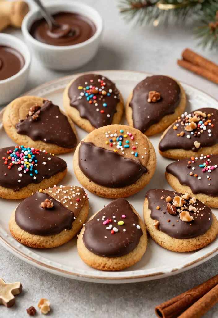 12 Spiced Gluten Free Gingerbread Cookies Recipes Perfect for the Holidays - 3. Chocolate-Dipped Gingerbread Cookies 1
