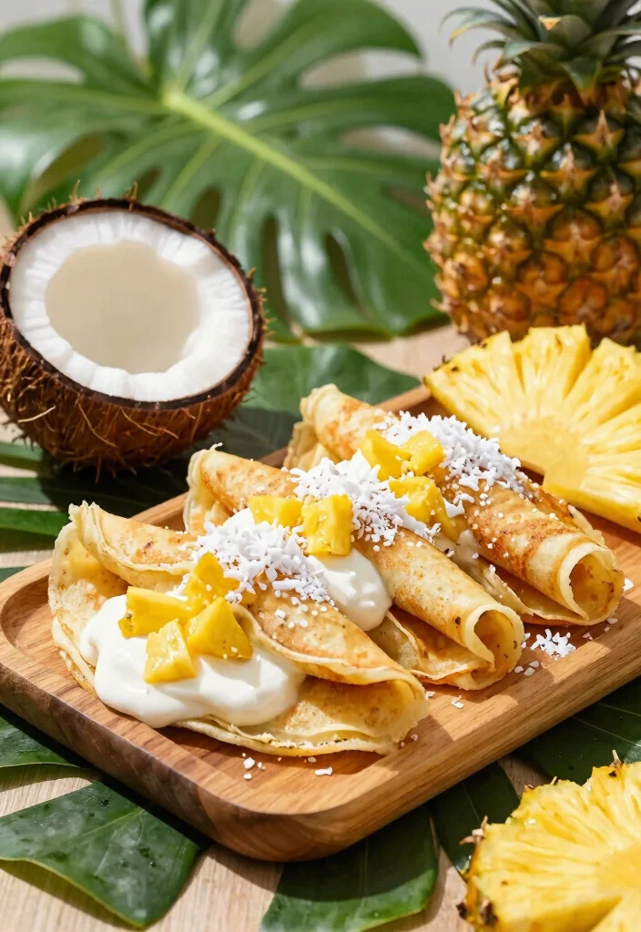 12 Thin and Delicate Gluten Free Crepes Recipes Perfect for Breakfast or Dessert - 6. Coconut Cream and Pineapple Gluten Free Crepes 1