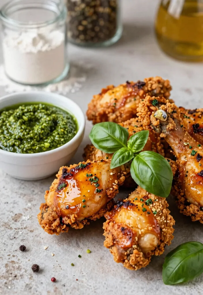 13 Crispy Gluten Free Fried Chicken Recipes Crunchy Juicy and Flavorful - 11. Pesto-Glazed Gluten Free Fried Chicken 1