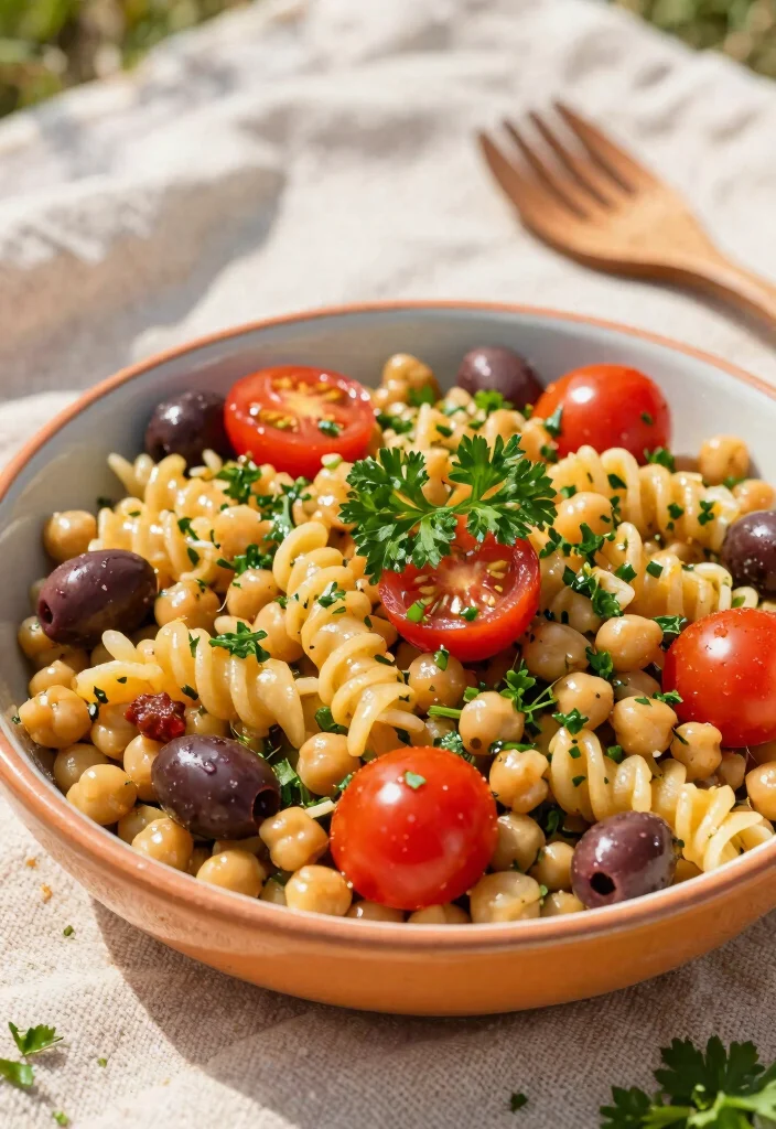 13 Easy Gluten Free Pasta Salad Recipes Perfect for Potlucks and Picnics - 1. Mediterranean Chickpea Pasta Salad 1