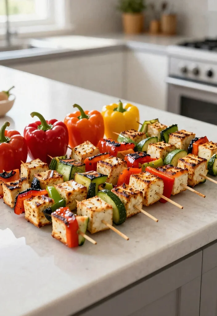 13 High Protein Gluten Free Meals to Fuel Your Body and Keep You Full - 12. Grilled Tofu Skewers with Vegetables 1