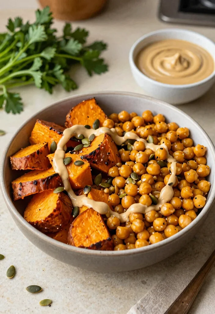 13 High Protein Gluten Free Meals to Fuel Your Body and Keep You Full - 2. Chickpea and Sweet Potato Bowl 1