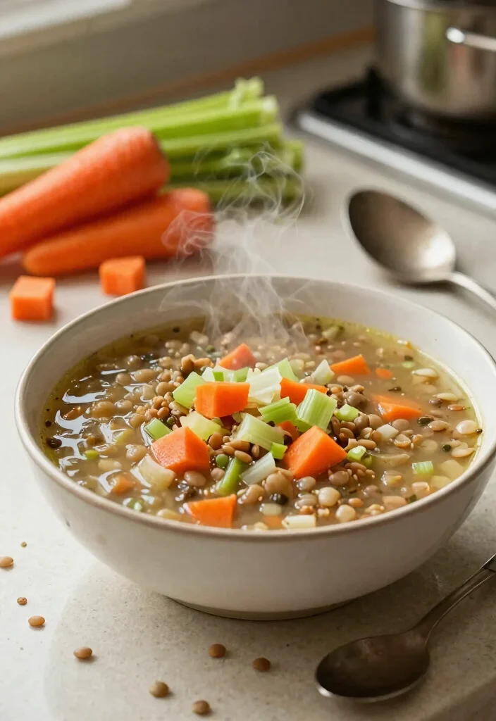 13 High Protein Gluten Free Meals to Fuel Your Body and Keep You Full - 6. Lentil Soup with Carrots and Celery 1