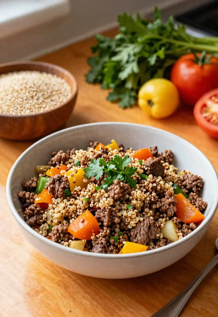 14 Easy Gluten Free Ground Beef Recipes Budget Friendly and Delicious - 13. Ground Beef and Quinoa Bowl 1
