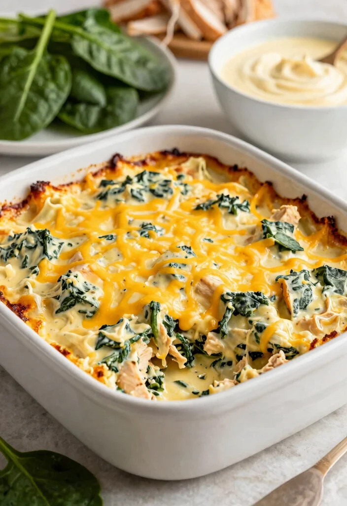 15 Easy Gluten Free Casserole Recipes Hearty One Dish Dinners - 3. Chicken and Spinach Alfredo Casserole 1
