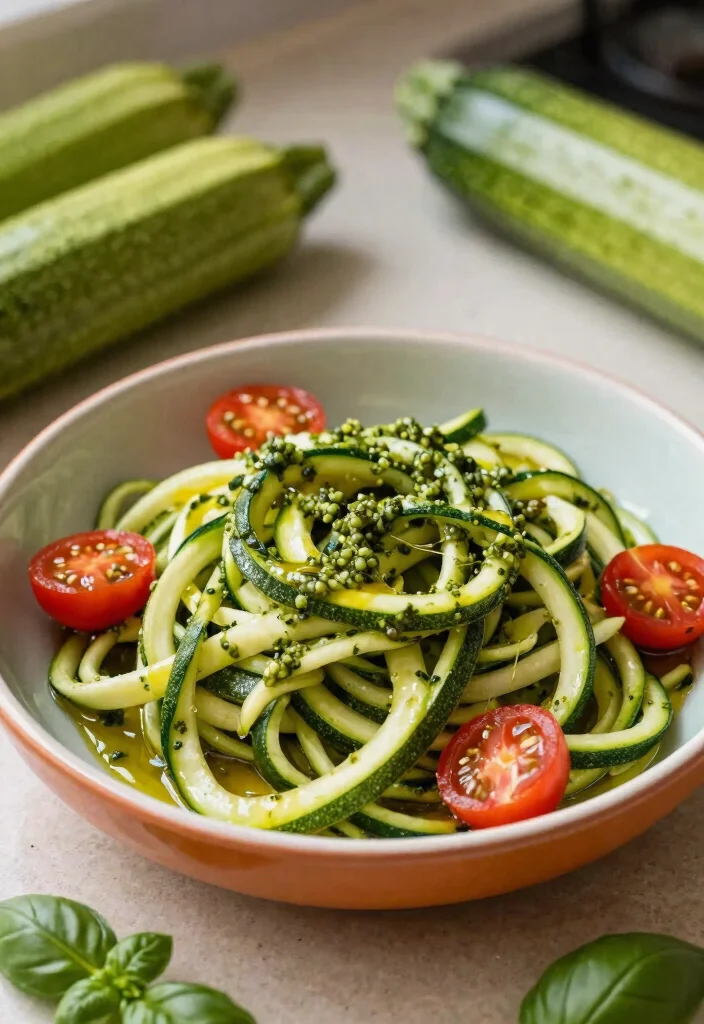 15 Easy Gluten Free Meals Quick Simple and Allergy Friendly - 2. Zucchini Noodles with Pesto 1